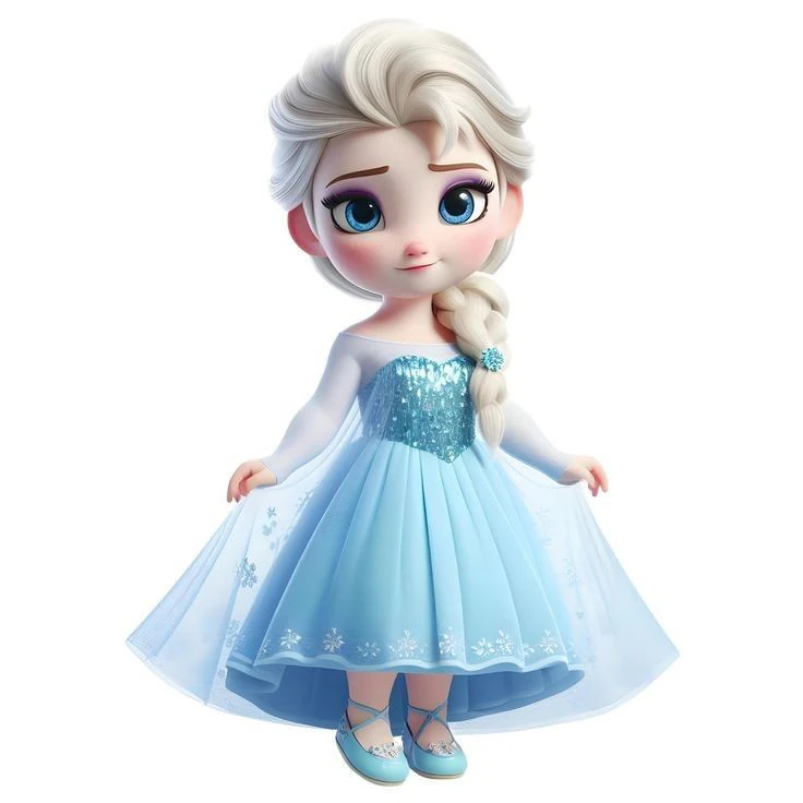 Bonecos 3d style manga anime princess elza frozen caricato 3D Print Model .c4d .max .obj .3ds .fbx .stl .blend 