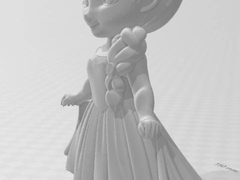 Bonecos 3d style manga anime princess elza frozen caricato 3D Print Model