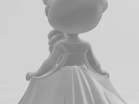 Bonecos 3d style manga anime princess elza frozen caricato 3D Print Model