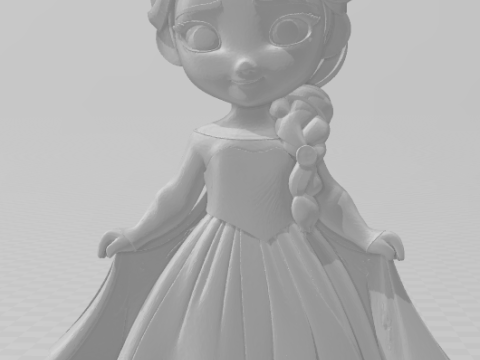 Bonecos 3d style manga anime putri elsa frozen caricato Model Cetak 3D