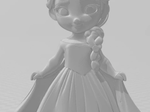Bonecos 3d style manga anime princess elza frozen caricato 3D Print Model
