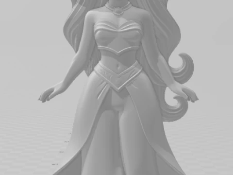Bonecos 3d style manga anime princess jasmine aladin caricato 3D Print Model