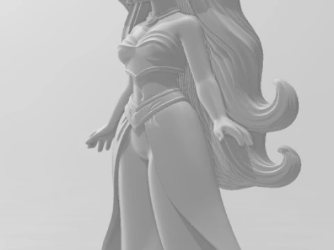 Bonecos 3d style manga anime princess jasmine aladin caricato 3D Print Model
