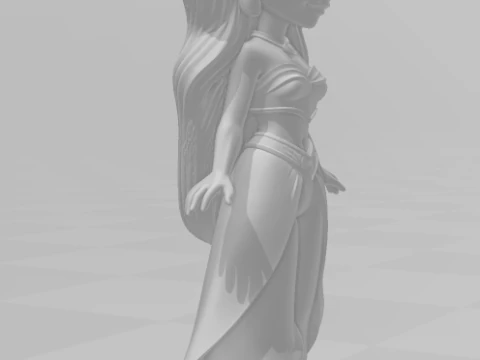 Bonecos 3d style manga anime princess jasmine aladin caricato 3D Print Model