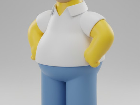 Bonecos estilo 3d mangá anime homer simpsons caricato Modelo de Impressão 3D