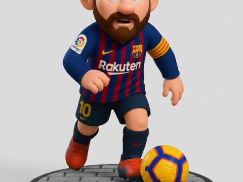 Bonecos estilo 3d mangá anime leo messi caricato Modelo de Impressão 3D