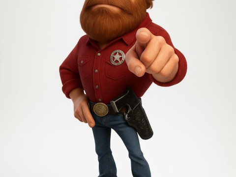 Bonecos estilo 3d mangá anime walker chuck norris caricato Modelo de Impressão 3D