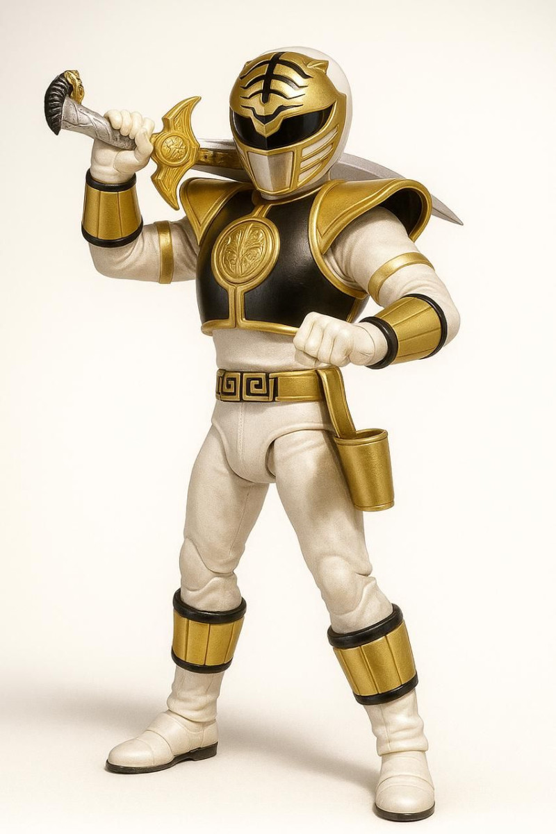 Bonecos 3d style manga anime power rangers white caricato 3D Print Model .c4d .max .obj .3ds .fbx .stl .blend 