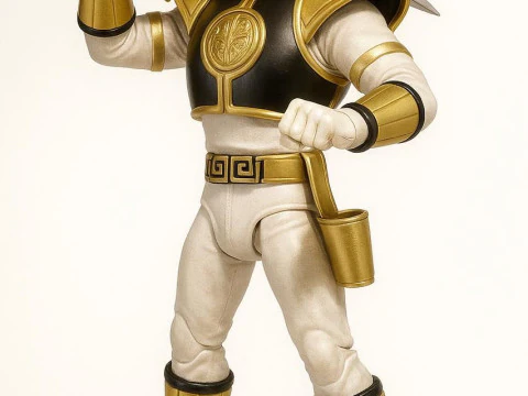 Bonecos 3d style manga anime power rangers white caricato 3D Print Model