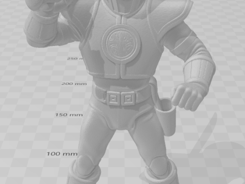 Bonecos 3d style manga anime power rangers white caricato 3D Print Model