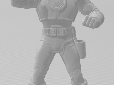 Bonecos 3d style manga anime power rangers white caricato 3D Print Model