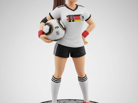 Bonecos estilo 3d mangá anime feminino lolli jogador futebol caricato Modelo de Impressão 3D