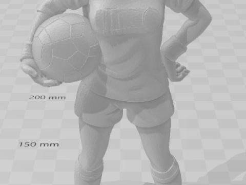 Bonecos gaya 3d manga anime wanita pemain lolli sepak bola karicato Model Cetak 3D