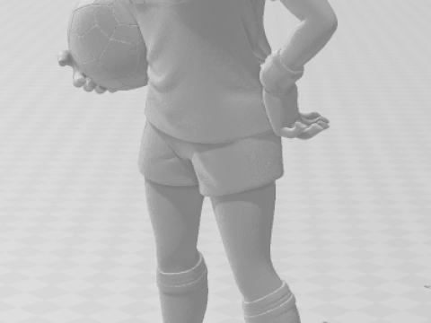 Bonecos gaya 3d manga anime wanita pemain lolli sepak bola karicato Model Cetak 3D