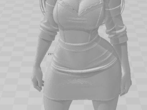Bonecos estilo 3d manga anime mulheres lolli caricato Modelo de Impressão 3D
