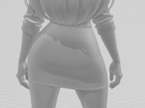 Bonecos 3D-stijl manga anime vrouwen lolli caricato 3D printmodel