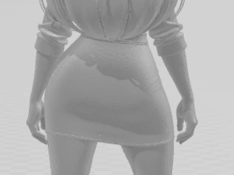Bonecos 3d style manga anime women lolli caricato 3D Print Model