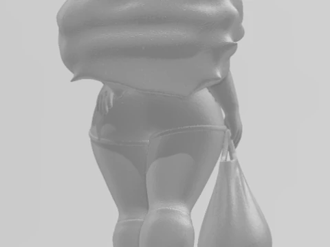 Bonecos 3d style manga anime women lolli caricato 3D Print Model