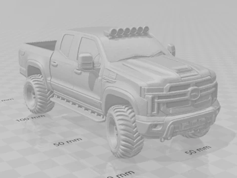 Bonecos 3d style manga anime car truck pickup caricato 3D Print Model