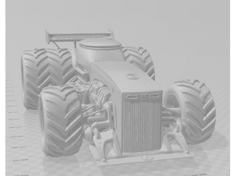 Bonecos 3d style manga anime car truck pickup tractor trator caricato 3D Print Model