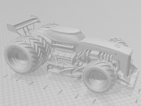 Bonecos 3D styl manga anime samochód ciężarówka pickup ciągnik traktor caricato Model do druku 3D