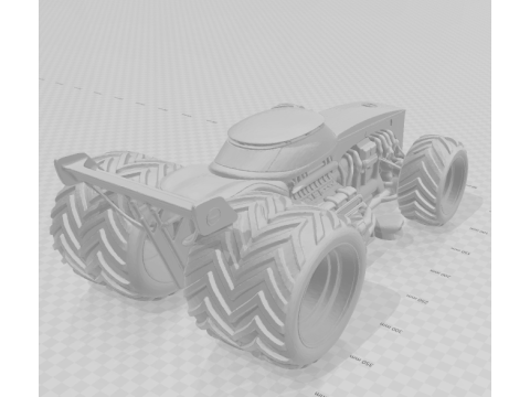 Bonecos 3D styl manga anime samochód ciężarówka pickup ciągnik traktor caricato Model do druku 3D