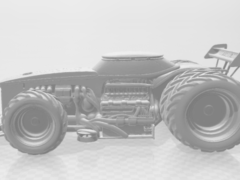 Bonecos 3D styl manga anime samochód ciężarówka pickup ciągnik traktor caricato Model do druku 3D