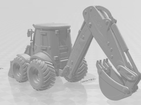 Bonecos 3d style manga anime car truck pickup tractor trator retro escavadeira caricato 3D Print Model