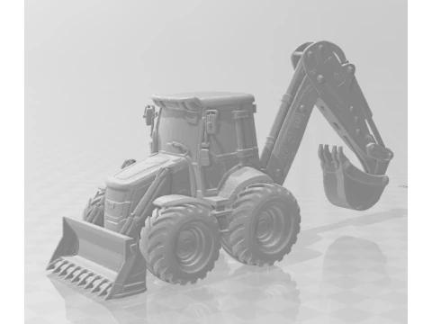 Bonecos 3d style manga anime car truck pickup tractor trator retro escavadeira caricato 3D Print Model