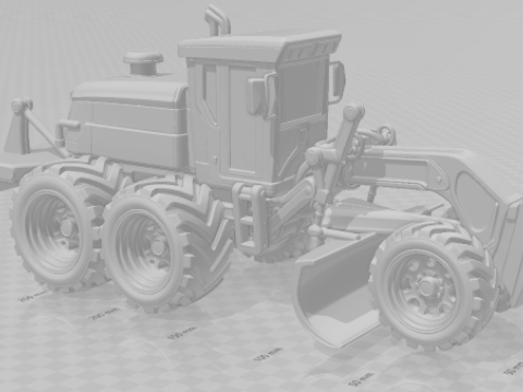 Bonecos 3D styl manga anime samochód ciężarówka pickup ciągnik traktor motoniveladora caricato Model do druku 3D