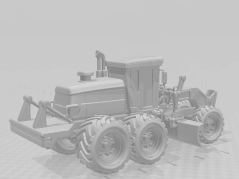 Bonecos 3d style manga anime car truck pickup tractor trator motoniveladora caricato 3D Print Model