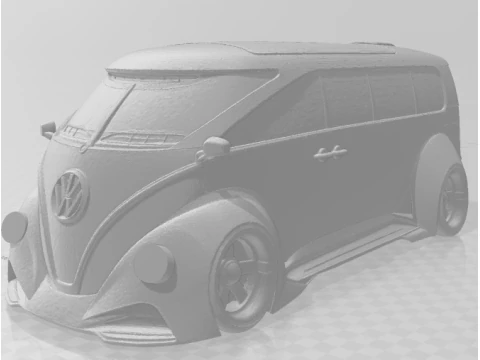 Bonecos 3d style manga anime car kombi bus caricato 3D Print Model