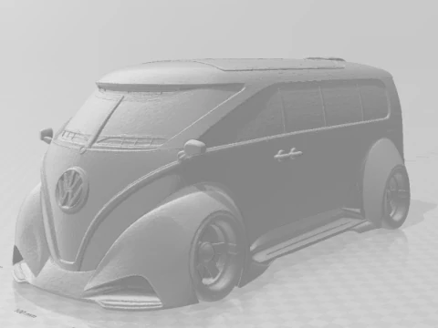 Bonecos 3d style manga anime car kombi bus caricato 3D Print Model