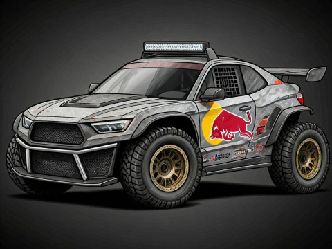 Bonecos 3d style manga anime car kart 4x4 buggy caricato Model Cetak 3D