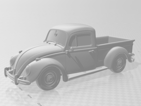 Bonecos 3d style manga anime fusca pickup caricato 3D Print Model