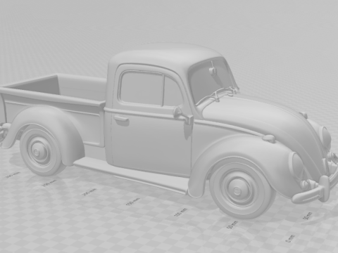 Bonecos 3d style manga anime fusca pickup caricato 3D Print Model