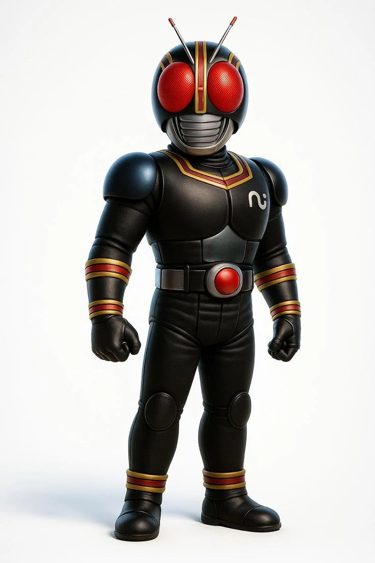 Bonecos 3d style manga anime black kamen rider caricato 3D Print Model .c4d .max .obj .3ds .fbx .stl .blend 