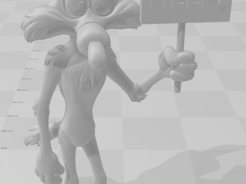 Bonecos 3D 风格漫画动漫狼华纳 caricato 3D 打印模型