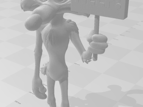 Bonecos 3D 风格漫画动漫狼华纳 caricato 3D 打印模型