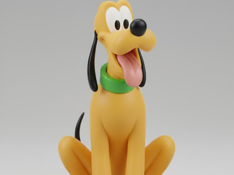 Bonecos 3d style manga anime pluto disney caricato 3D Print Model