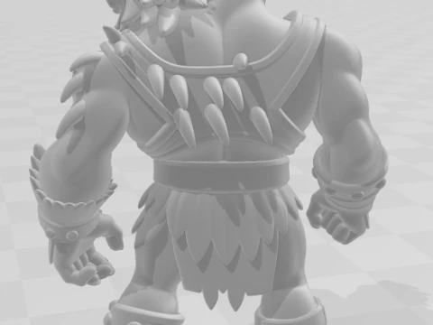 Bonecos 3d style manga anime man monster 2 head 2 cabeas caricato 3D Print Model