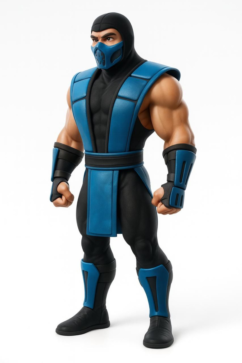 Bonecos 3d стиль манга аніме subzero mortal kombat caricato 3D Принт Модель .c4d .max .obj .3ds .fbx .stl .blend 