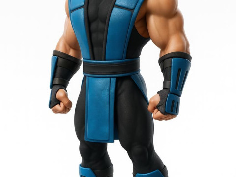 Bonecos 3d style manga anime subzero mortal kombat caricato Modello di stampa 3D