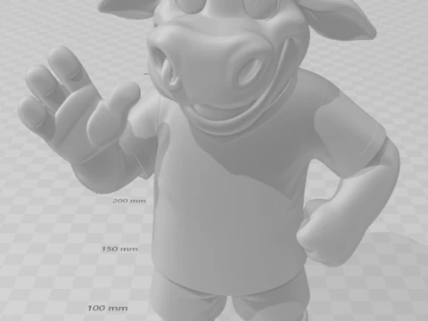 Bonecos 3d style manga anime mascote bull com piercing caricato 3D Print Model