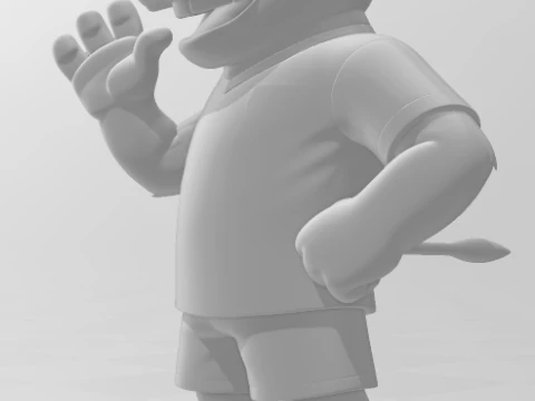 Bonecos 3d style manga anime mascote bull com piercing caricato 3D Print Model