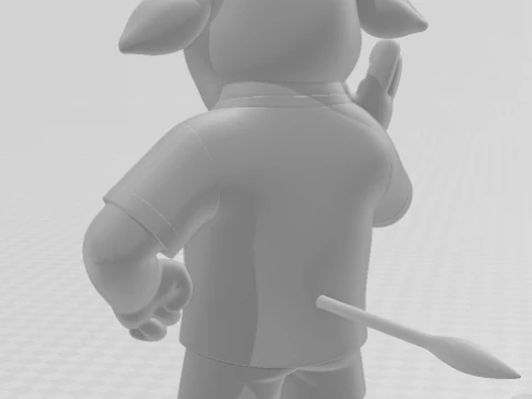 Bonecos 3d style manga anime mascote bull com piercing caricato 3D Print Model