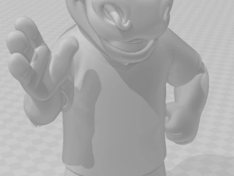 Bonecos 3d style manga anime mascote bull com piercing caricato 3D Print Model