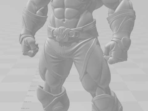 Bonecos 3d style manga anime man warrior lutador caricato 3D Print Model