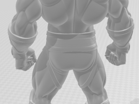 Bonecos 3d style manga anime man warrior lutador caricato 3D Print Model