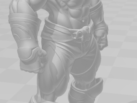 Bonecos 3d style manga anime man warrior lutador caricato 3D Print Model